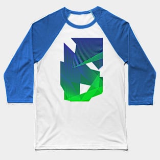 Geometric green blue pop art Baseball T-Shirt